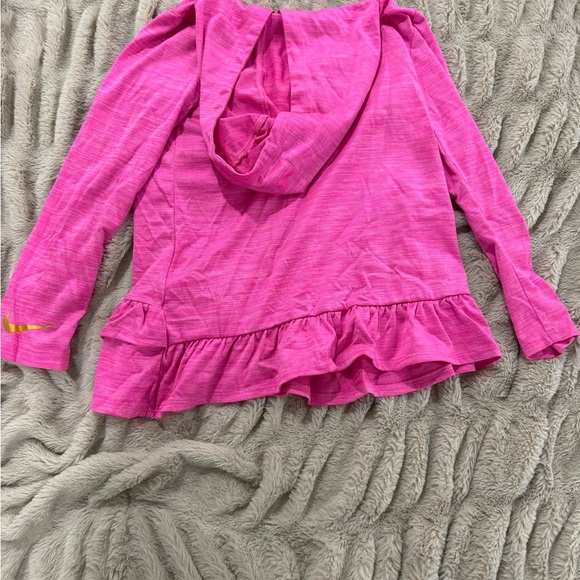 Nike Dri-Fit Pink Ruffle Hoodie Top - Girls Size L (6X/6) - NWOT - Picture 3 of 3